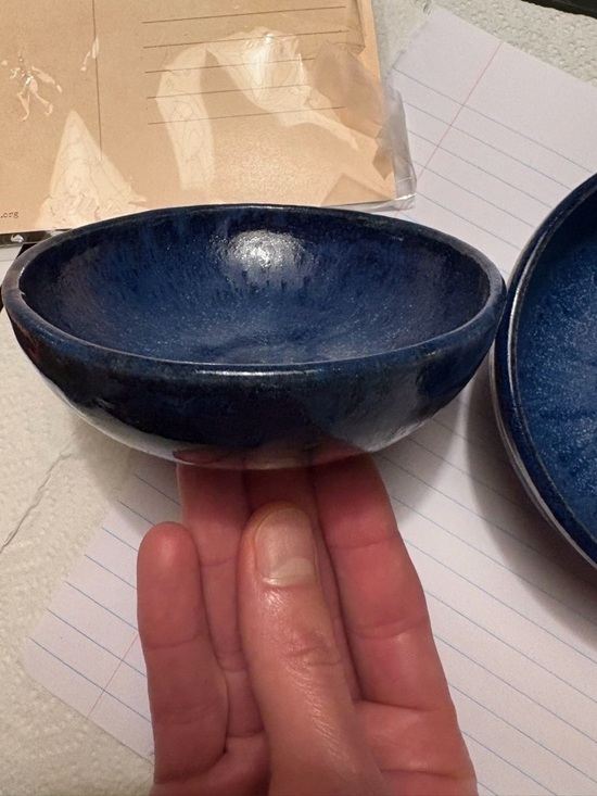 hand made in padadena ca USA Other - Deep Blue Ceramic Serving Bowls - Elegant Home Dining. Hand made in the USA